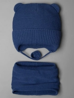 Шапка и снуд вязаная демисезонная для детей