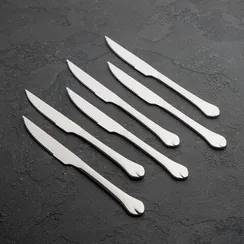 Набор ножей для мяса Доляна «Капля», h=22,5 см, 6 шт, цвет серебряный