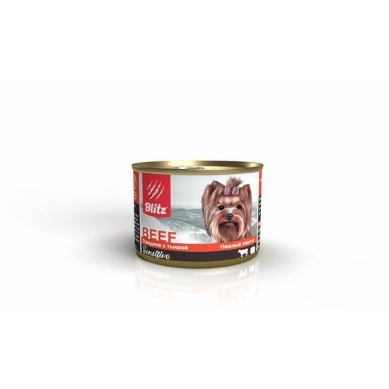Blitz Sensitive «Говядина с тыквой» консервированный корм для собак мелких пород всех возрастов