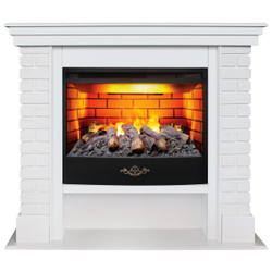 Электрокамин RealFlame Brixton 25,5 WT белый с очагом 3D Firestar 25,5