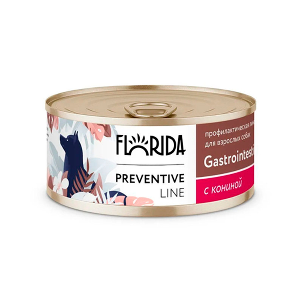 Влажный корм Florida Gastrointestinal, для собак с заболеваниями ЖКТ, с кониной, 100 г