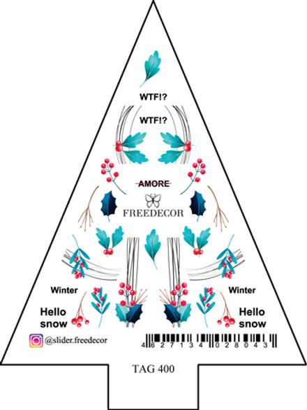 Freedecor Слайдеры для дизайна ногтей Елочка, TAG 400