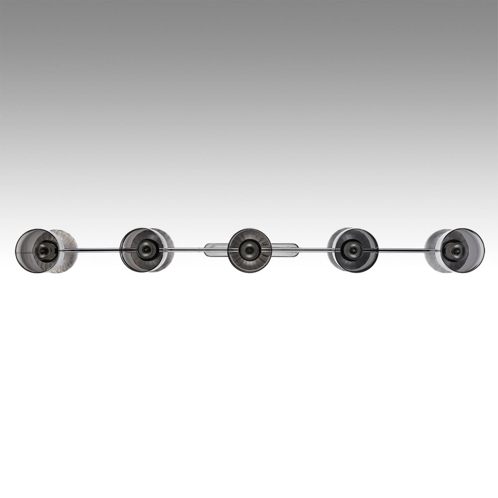 8114/10 MODERNI LN25 142 хром/дымчатый, металл/стекло Подвесной светильник G9 5*30W + E14 5*40W 220V TAUNA