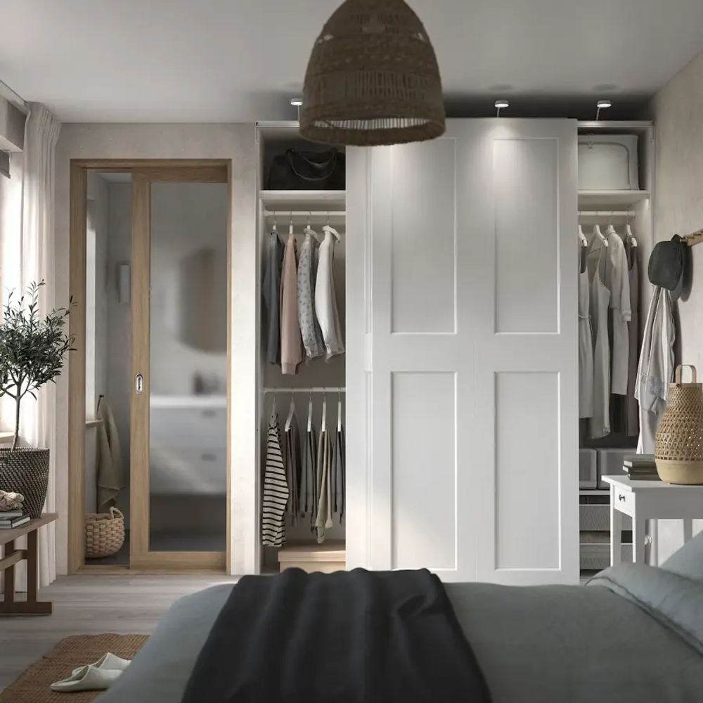 Шкаф-купе - IKEA PAX/GRIMO/ПАКС/ГРИМО ИКЕА, 200x66x236 см, белый