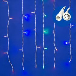 ULD-C2030-240-TWK MULTI IP67 Занавес светодиодный с эффектом мерцания. 3х2м. Соединяемый. 240 светодиодов. Разноцветный свет. Провод белый. TM Uniel.