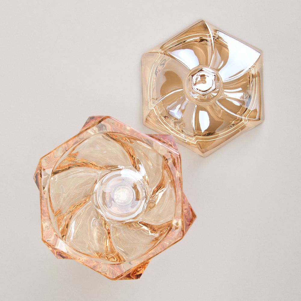 БЛЮДО С КРЫШКОЙ НА НОЖКЕ "BOHEMA" AMBER ДИАМЕТР=11,5 СМ ВЫСОТА=16,5 СМ