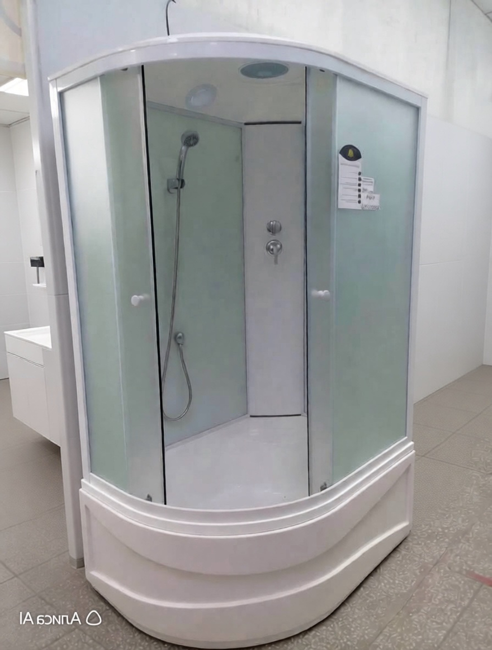 Душевая кабина AquAvipi 120x85 см. R белая с высоким поддоном