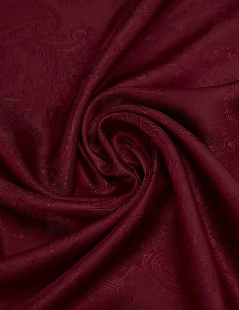 Ткань подкладочная Жаккард, шир. 145 см, 90 гр/м2, вискоза 45%, п/э 55%, бордовый