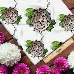 Ткань муслин крупыне белые бутоны