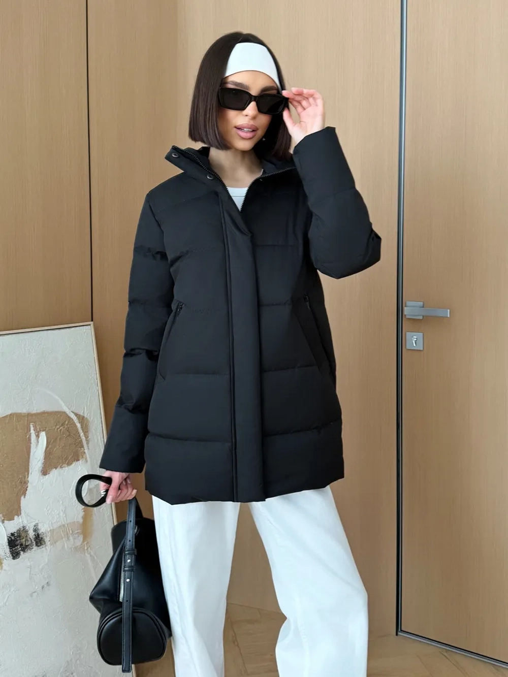 Куртка весенняя удлиненная со съемным капюшоном