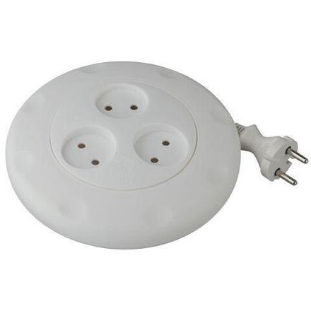 Удлинитель-рулетка 3х3м без заземл. 10А IP20 UR-3-3m-W ПВС 2х0.75 бел. Эра Б0019038