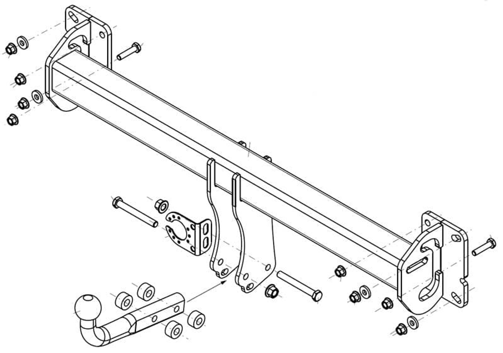 Фаркоп Brink (Thule) 605800 для Volvo XC90 15-(паспорт и сертификат в комплекте)(без электрики)