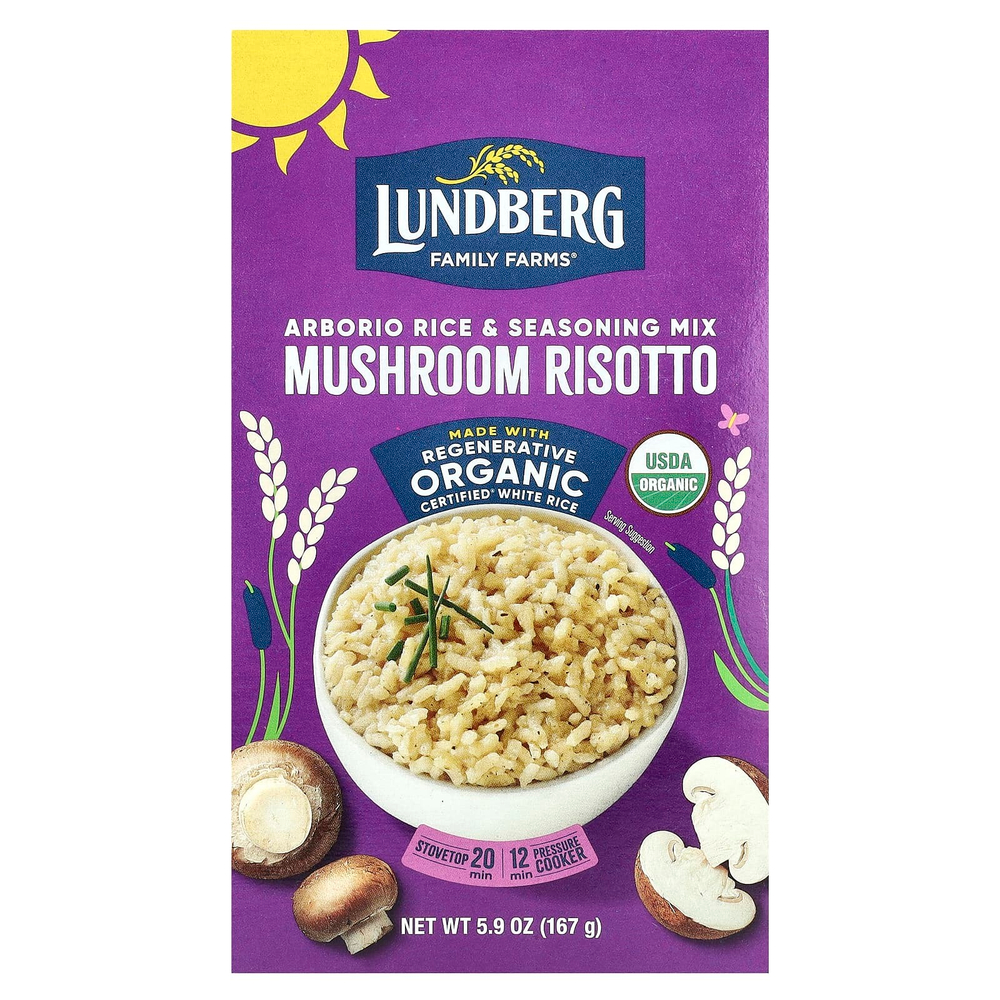 Lundberg, Arborio, рис и приправы, грибное ризотто, 167 г (5,9 унции)