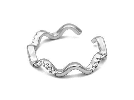 Кольцо "Дорожка. Волна" 4мм, со стразами, разъемное