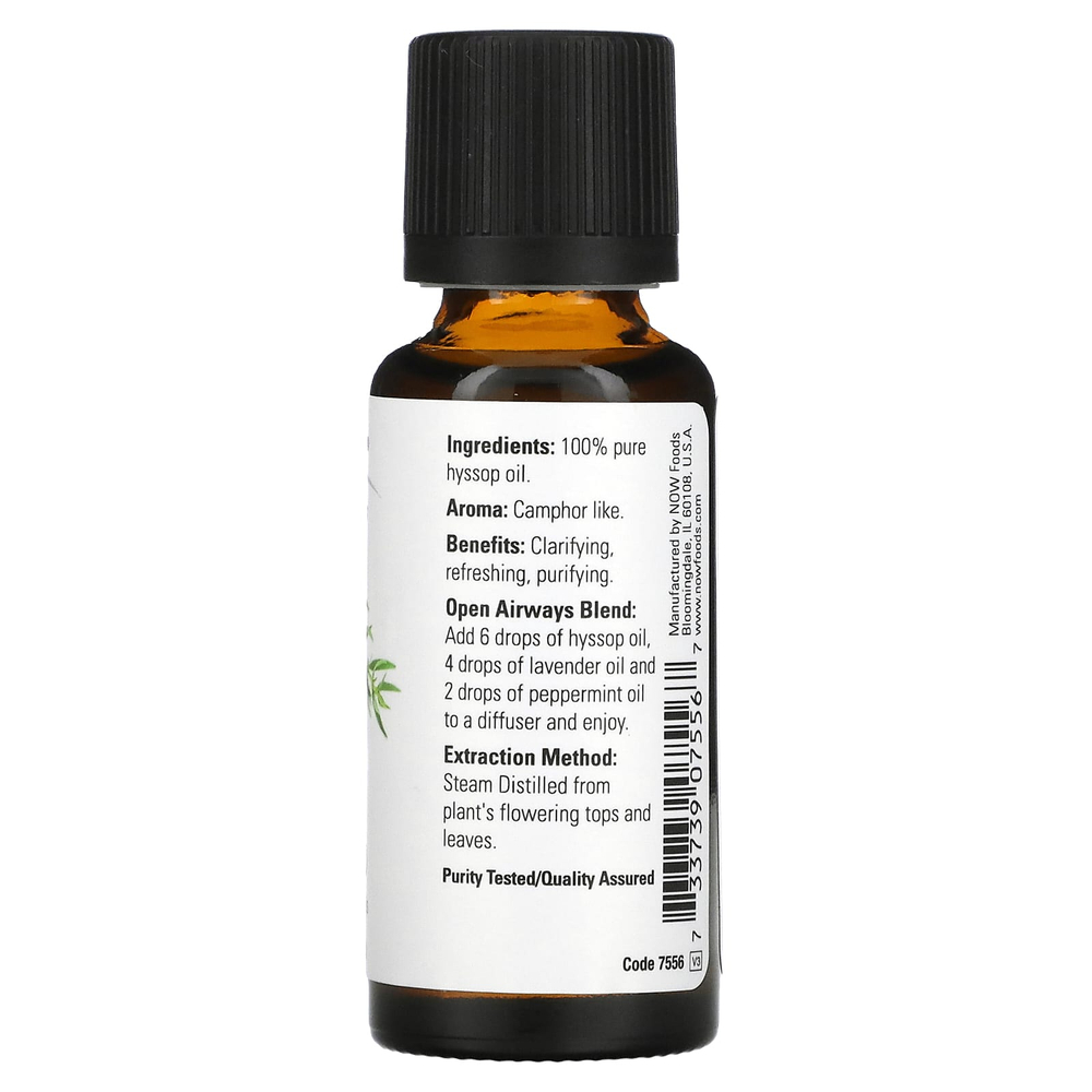 NOW Foods, Эфирные масла, иссоп, 30 мл (1 жидк. унц.)