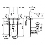 Смеситель для биде и рукомойников Gessi MIMI на 3 отверстия с донным клапаном, хром 31407/031