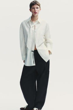 ZARA БРЮКИ-БАЛЛОНЫ КАРГО, ЧЕРНЫЙ