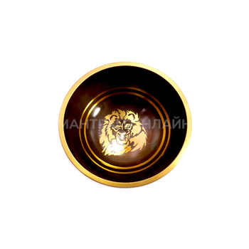 Чаша поющая Лев с золотыми символами 5 металлов d-11,5 см h-6,5 см вес от 420 г до 600 г