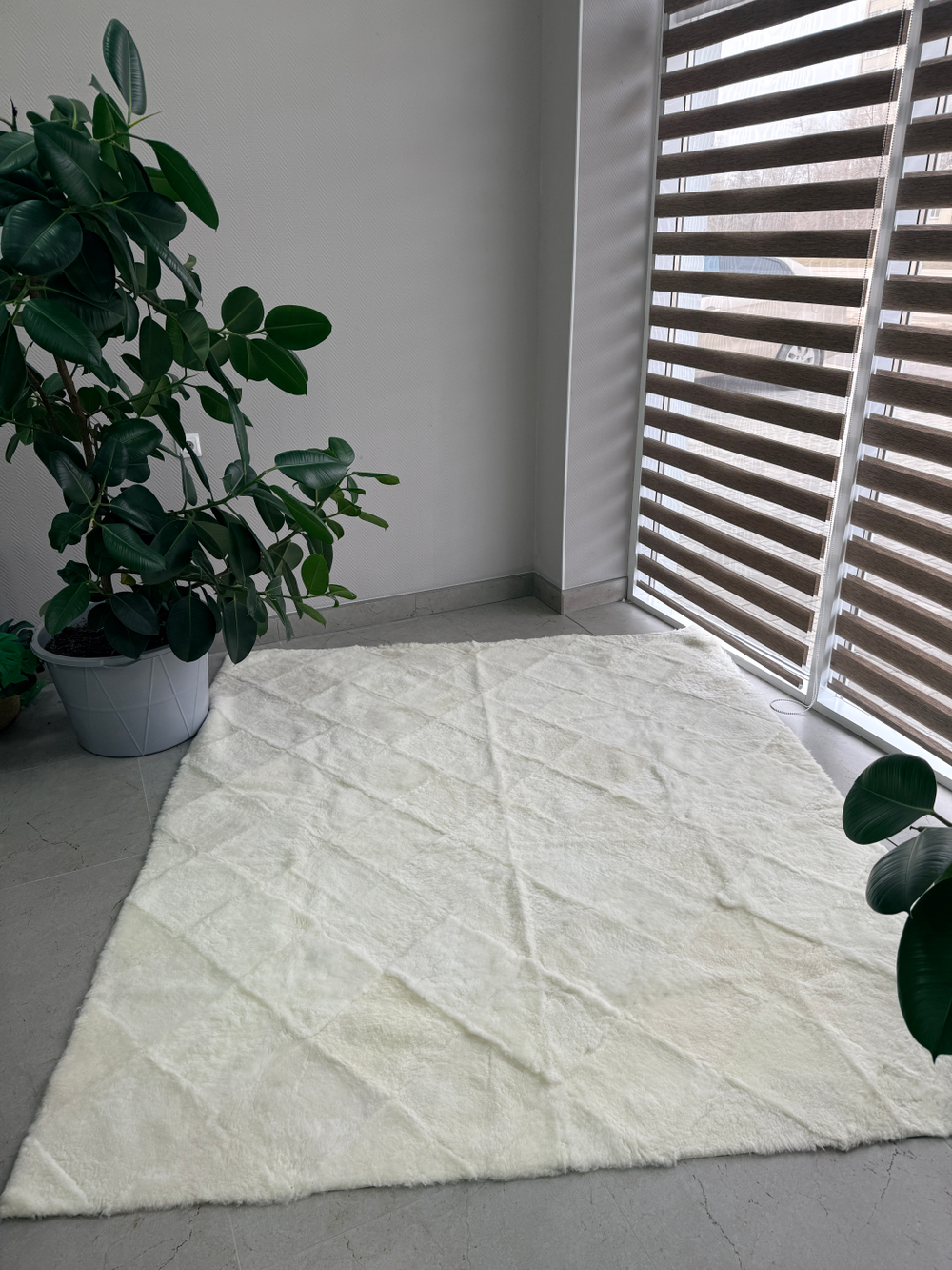 Ковер прямоугольный натуральный мех овчина, 220 х 200 см.