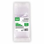 Нож одноразовый пластиковый 180 мм, прозрачный, КОМПЛЕКТ 50 шт., ЭТАЛОН, WELDAY, 607843