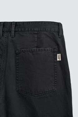 ZARA БРЮКИ CARROT FIT С ЭФФЕКТОМ ПОТЕРТОСТИ, ЧЕРНЫЙ