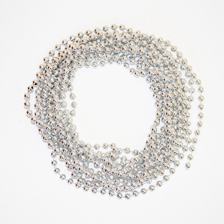 Бусы новогодние SY17ZL-162 шарики 6мм,длина 5м серебро