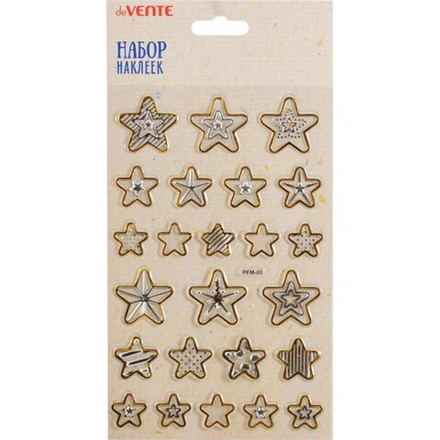 Наклейки декоративные 12*19см "Gold-silver stars"