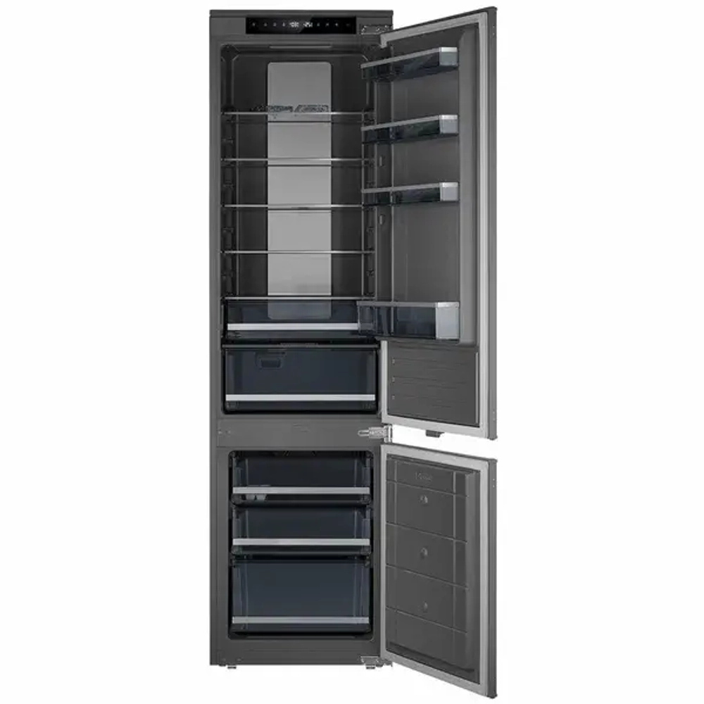 Встраиваемый двухкамерный холодильник Weissgauff WRKI 2000 Total NoFrost Inverter Premium Ecofresh Inox (q)