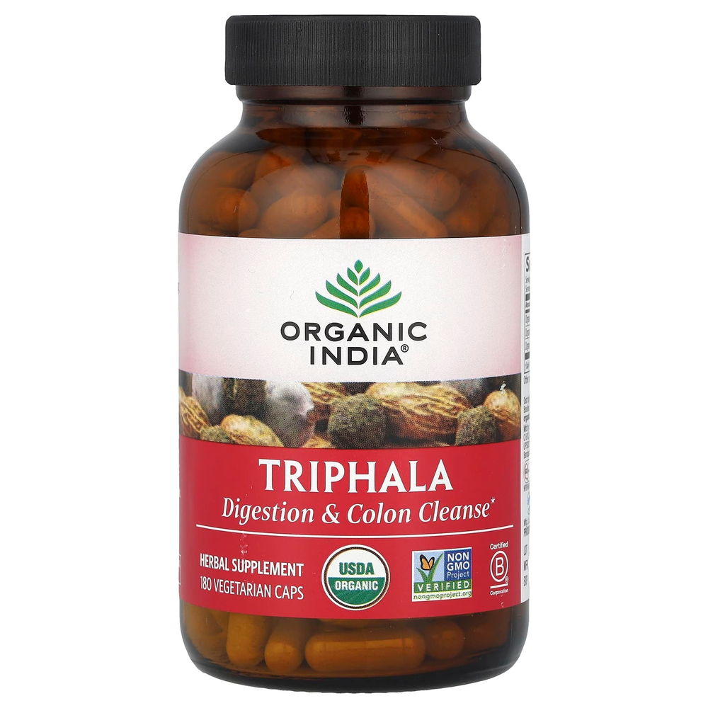 Organic India, Трифала, 180 вегетарианских капсул