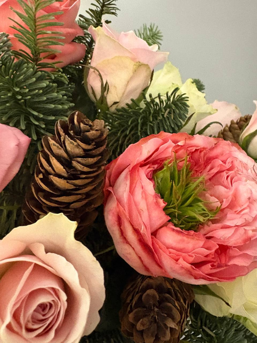 Композиция в корзинке "Мандариновое лукошко"