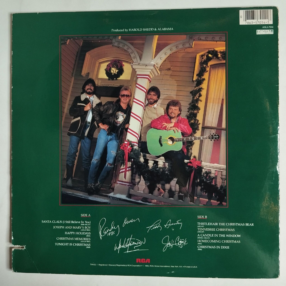 Винтажная виниловая пластинка LP Alabama Christmas (USA 1985)