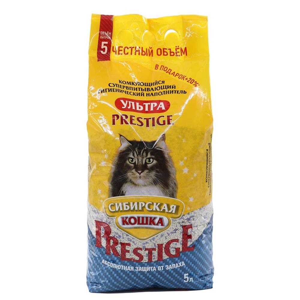 Наполнитель СИБИРСКАЯ КОШКА &quot;Ультра Престиж&quot; комкующийся - 5 л
