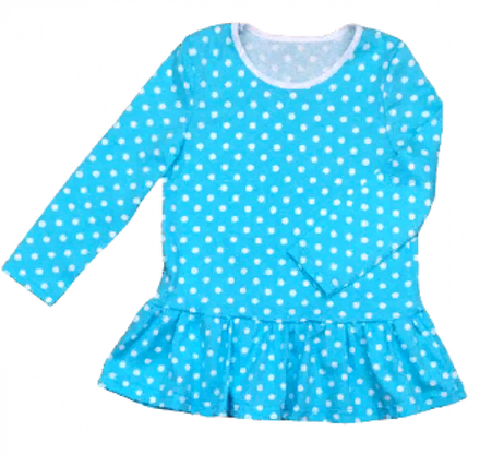 Платье 7073/2 белый горох на голубом