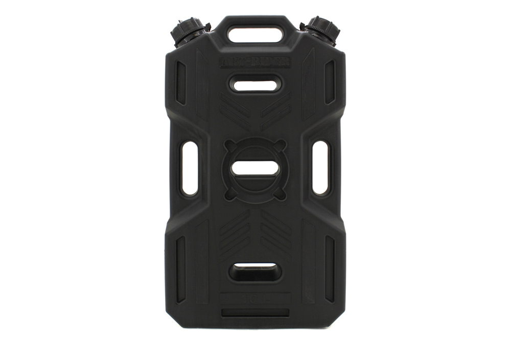 Канистра экспедиционная PRO 10 литров две горловины и заправочный носик (черная)