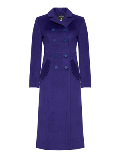 Двубортное приталенное пальто с английским воротником