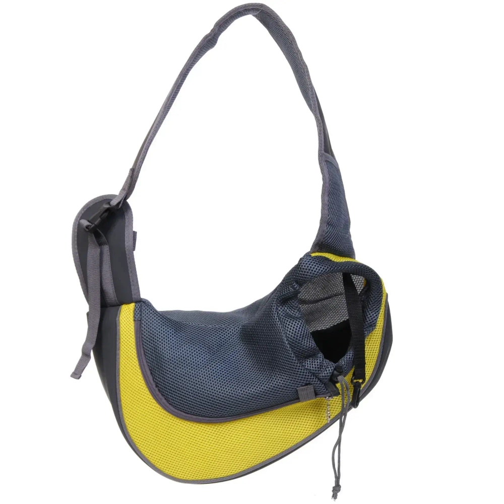 Сумка - переноска для животных через плечо «ЛЮБИМЫЙ БРО, цвет желтый, 45*13см (Лейбл)