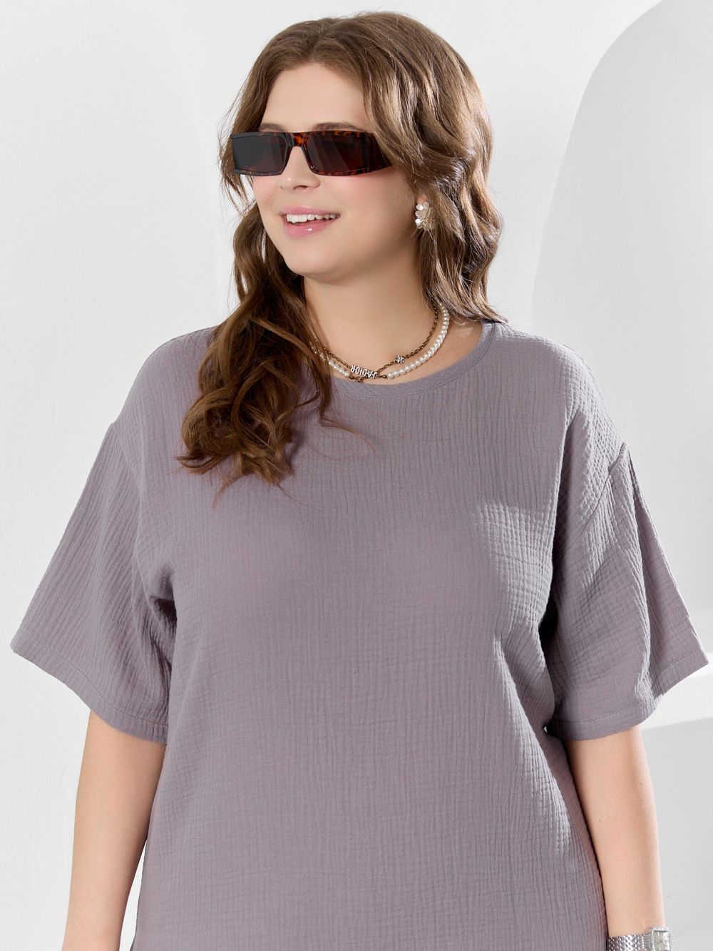 Блузка Вуаль-4 Виотекс СЕРЫЙ