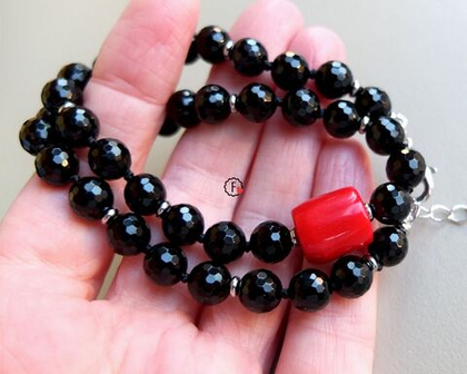 Чокер с чёрным агатом 