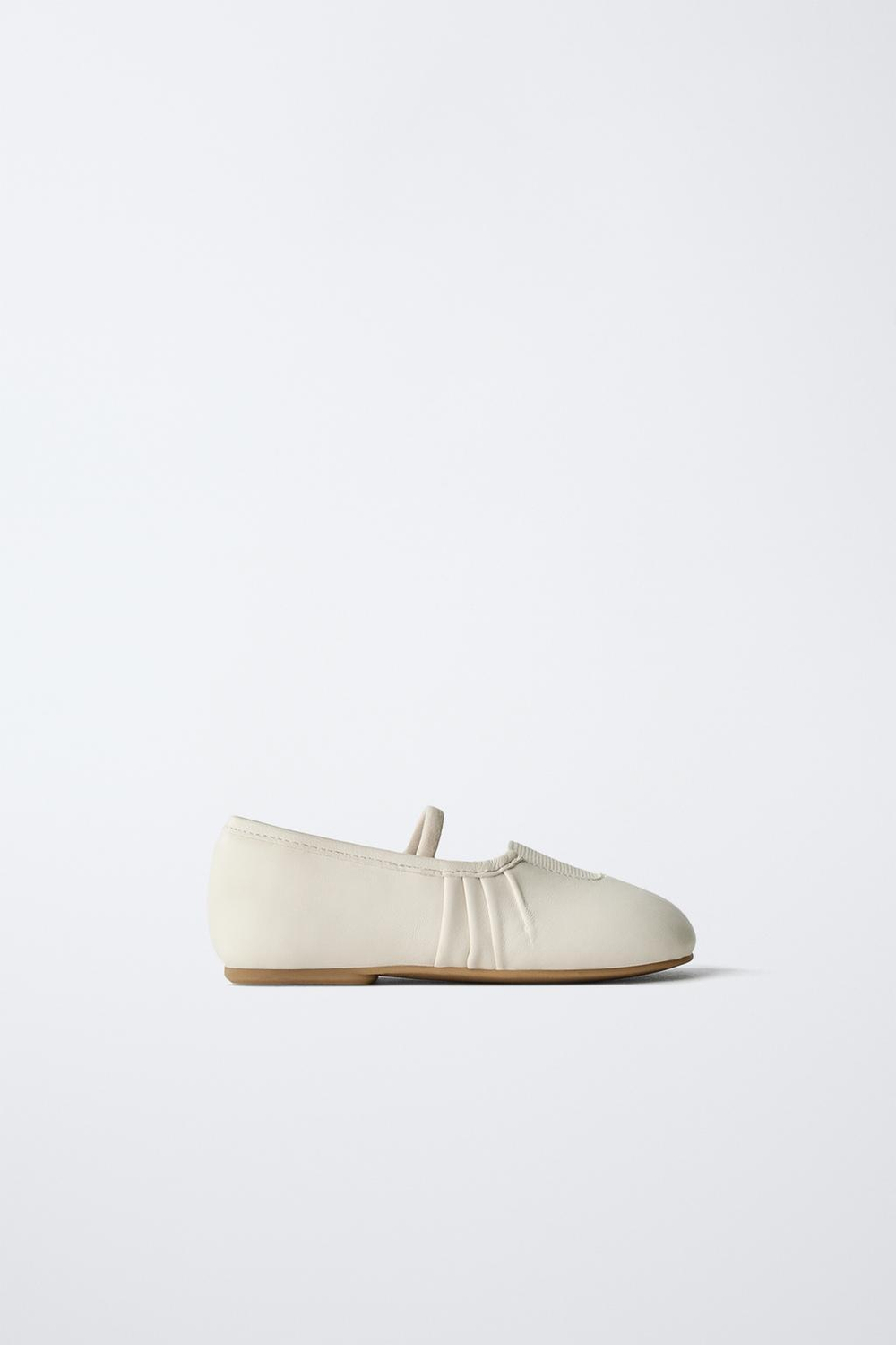 ZARA КОЖАНЫЕ БАЛЕТКИ, БЕЛЫЙ