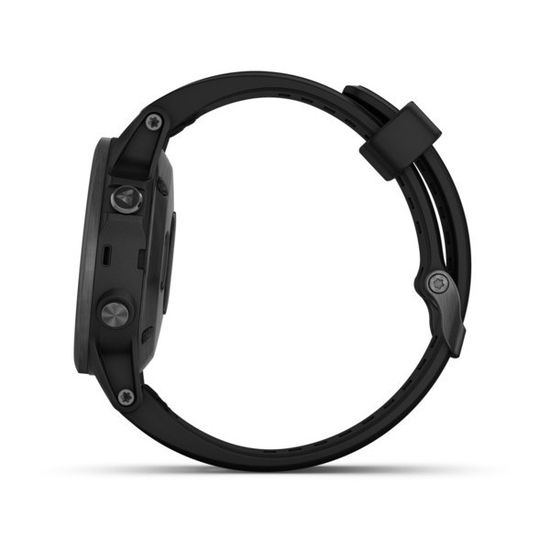 Компактные мультиспортивные часы Garmin Fenix 5S Plus Sapphire - черные с черным ремешком 010-01987-03