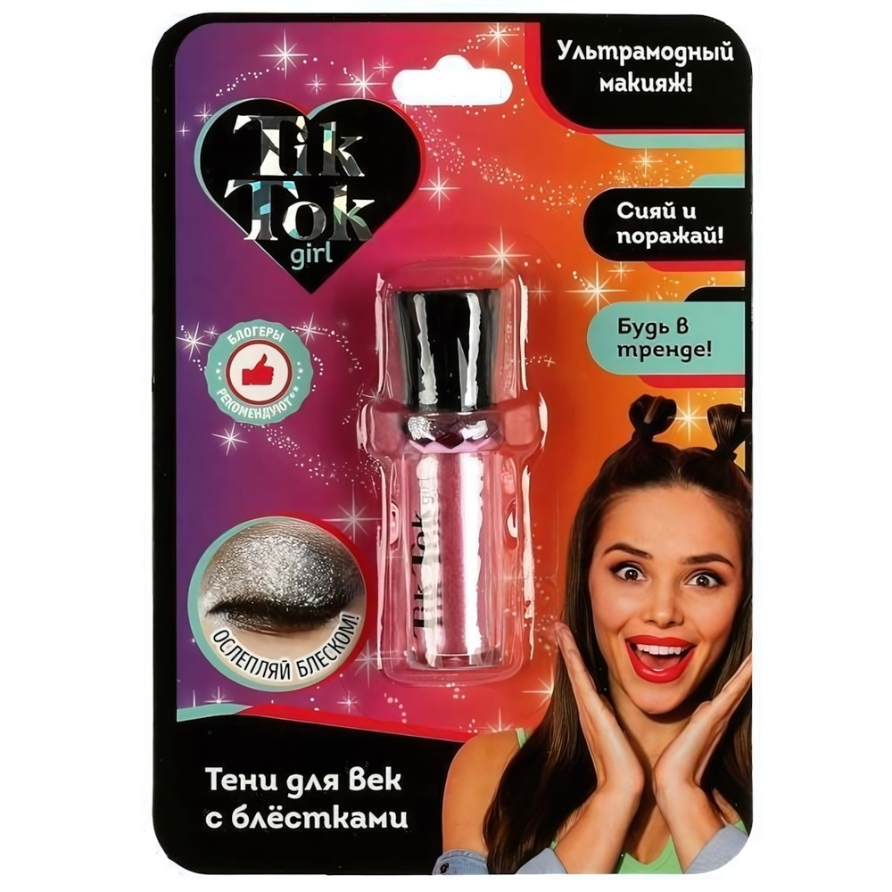 Тени д/век роликовые розовые, с блестками YS80326TTG (Tik Tok girl)