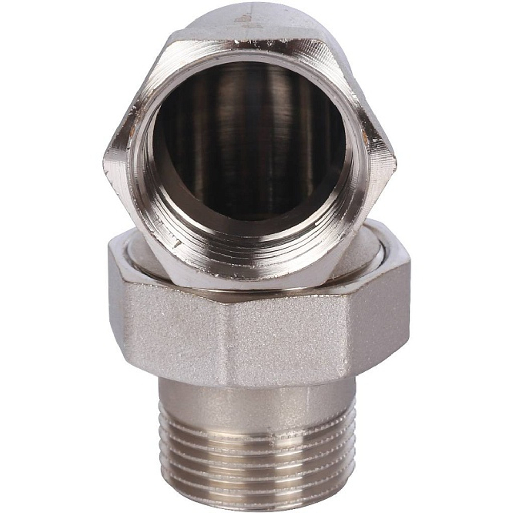 Разъемное соединение (американка) угловое STOUT - 1" (ВР/НР, никелированное, металл по металлу)
