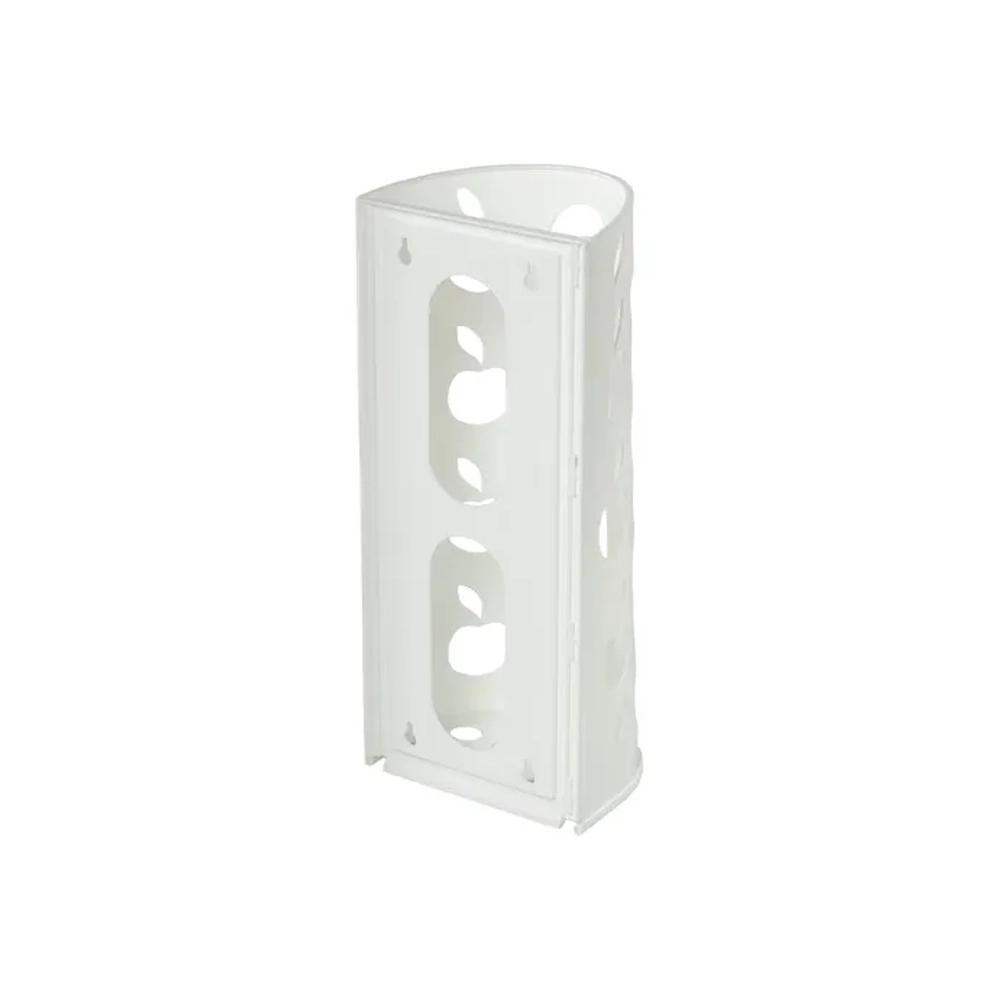 Держатель контейнер корзина APPLE для пакетов, мешков, бахил, 37,5х16х13 см, белый, LAIMA, 608368