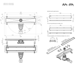 Душевой лоток AM.PM MasterFlow 50 W01SC-U11-050-04SB с решеткой Хром матовый / под плитку Tile