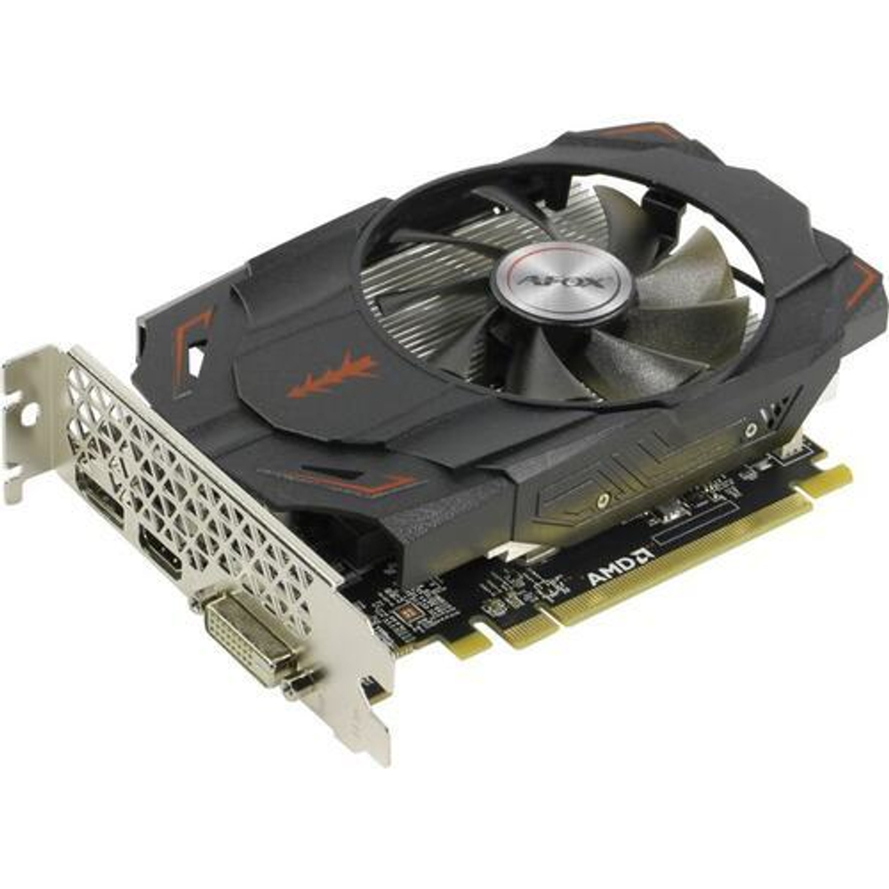 Видеокарта AFOX AMD Radeon RX 550, 4Гб GDDR5, 128 бит, Retail, PCIe3.0, 1xFAN, 2-SLOT, 50Вт, HDMI, DVI, DP (AFRX550-4096D5H3)