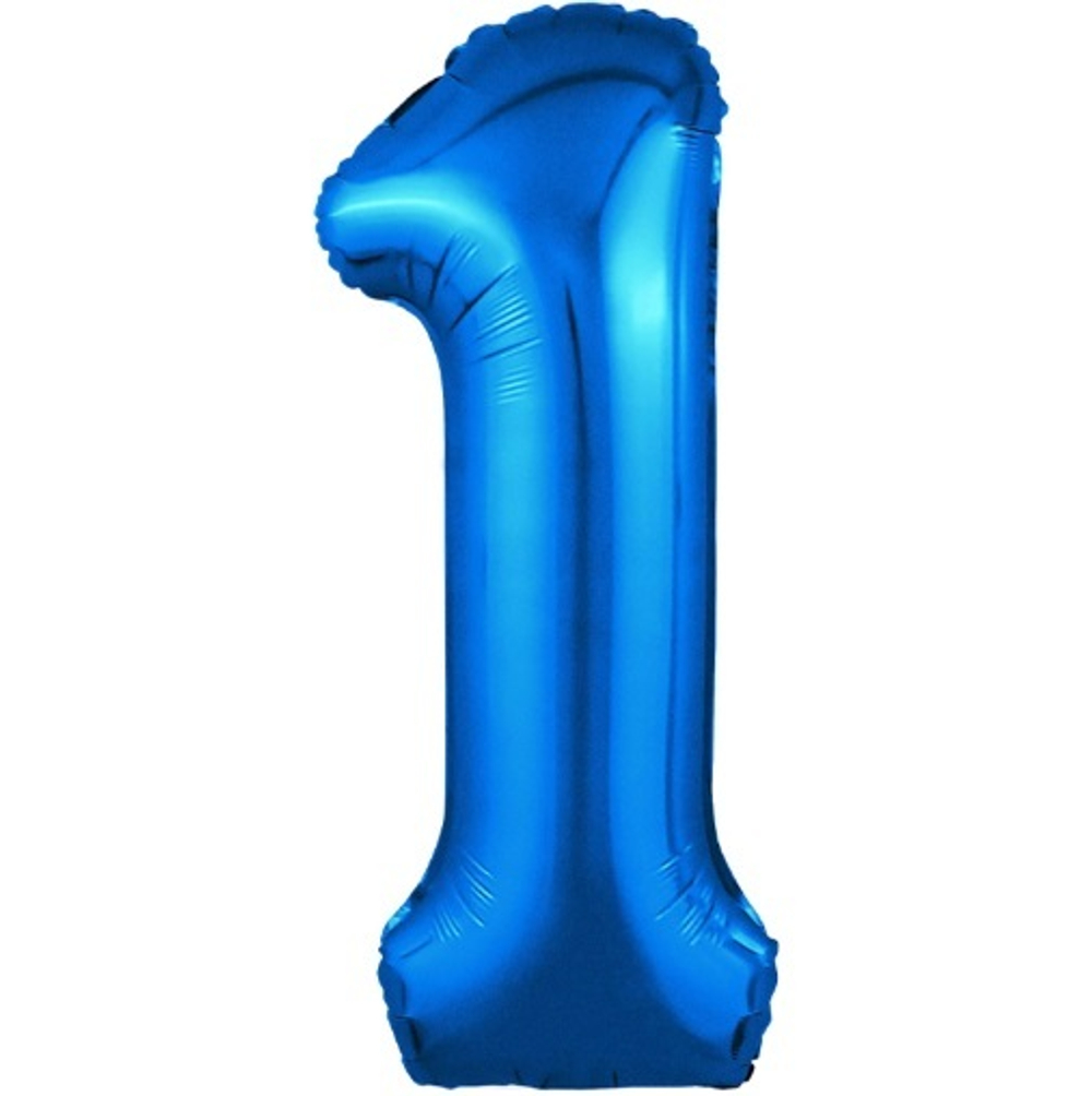 Фольгированная цифра, цвет Синий 102 см