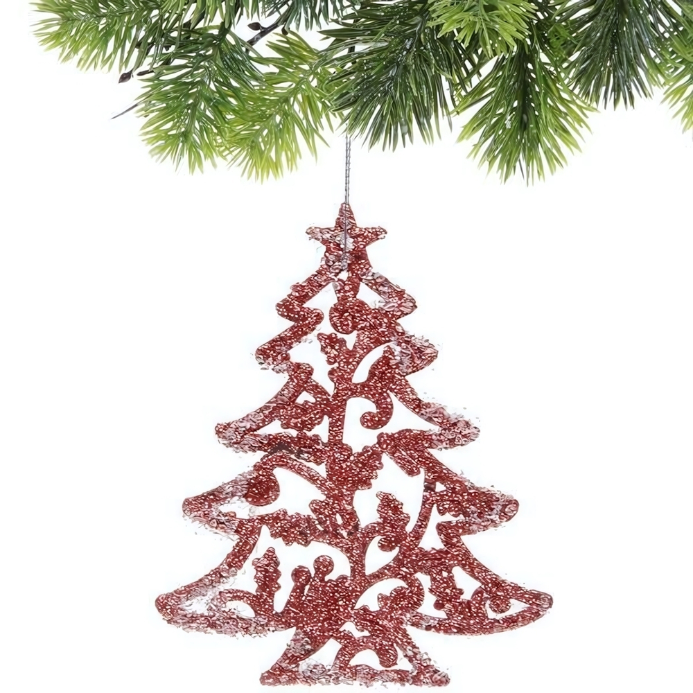 Подвеска "Вечерняя ёлочка" 8*10 см, Янтарь (Серпантин)