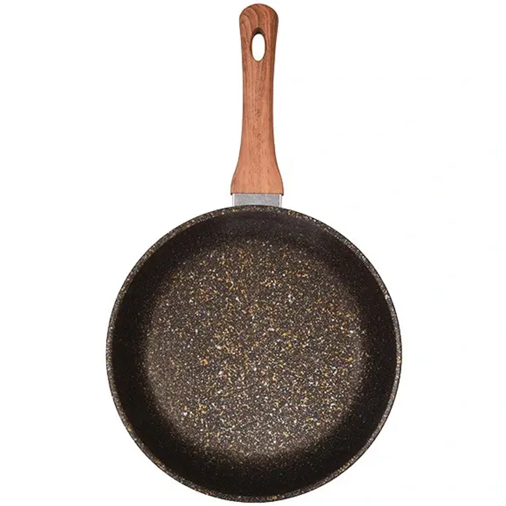Сковорода 26*6,5см с ручкой и стекл. крышкой «Granit ultra» (black-gold) сгбг261а