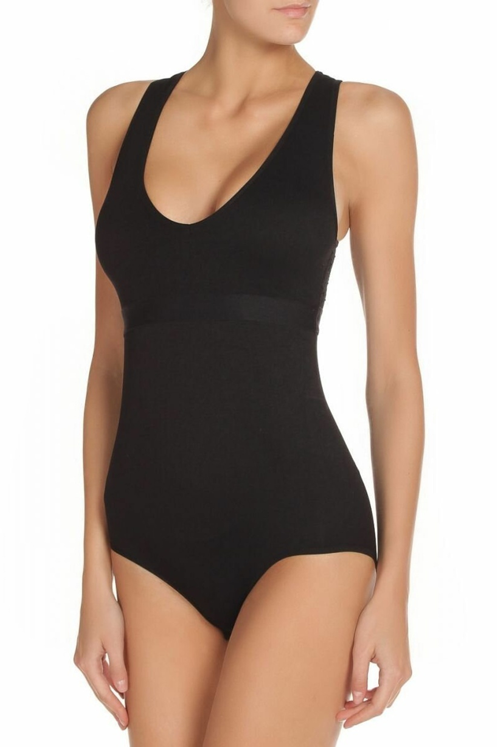 Бесшовное боди из микрофибры (Размер: M) (Цвет: черный)