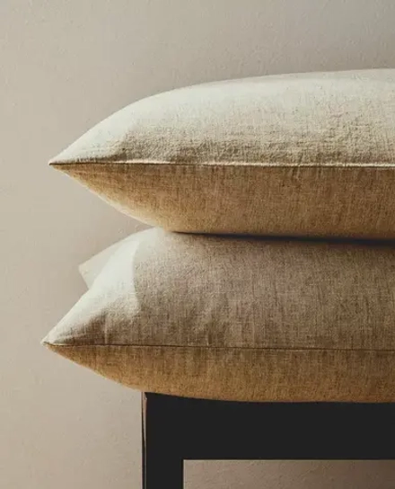 ZARA HOME ЛЬНЯНАЯ НАВОЛОЧКА, ОХРА